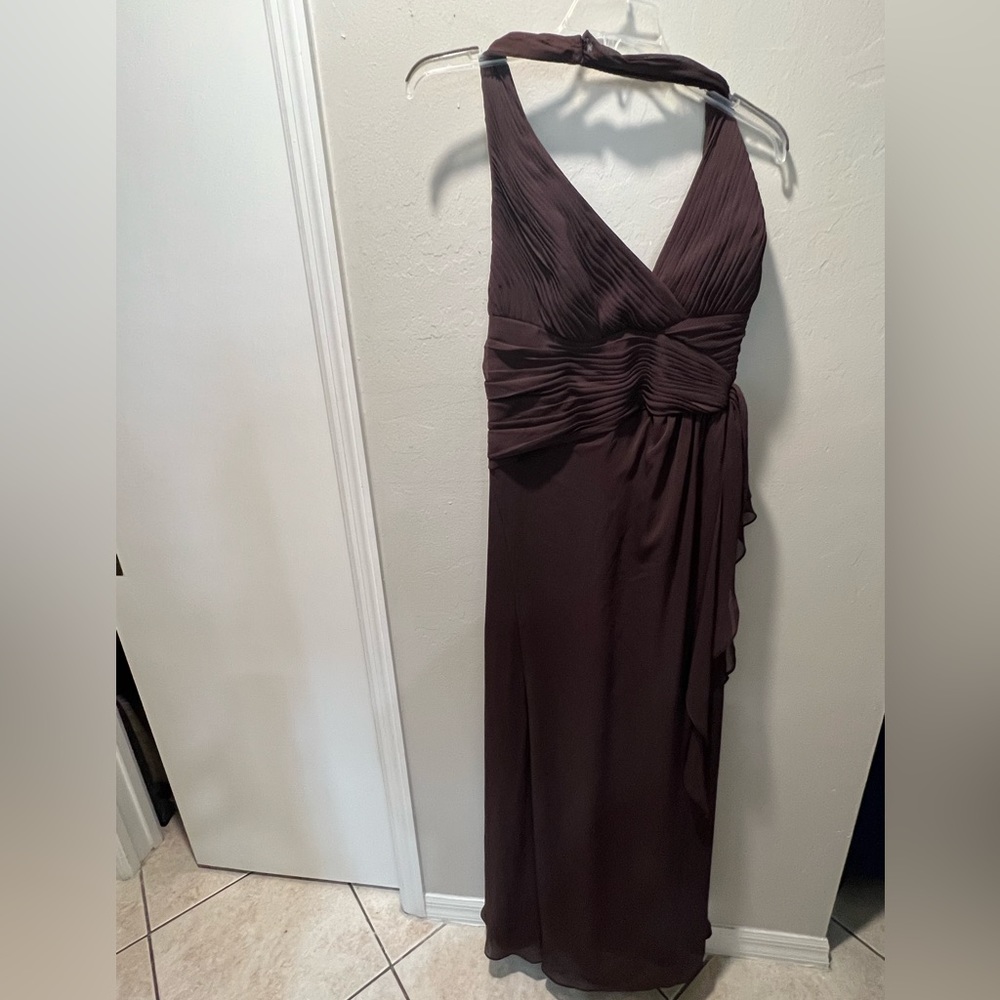 Size 20 NWT David’s Bridal Gown in Burgandy color, lined- haulter style